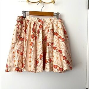 FREE PEOPLE Floral Cream Skirt